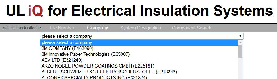 Electrical Insulation System Database 絕緣系統查詢